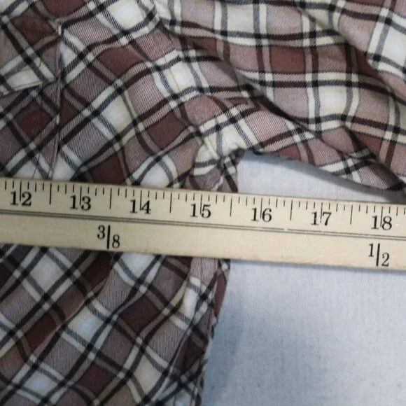 GAP Plaid Button Down Shirt - Brown and White - Picture 6 of 7